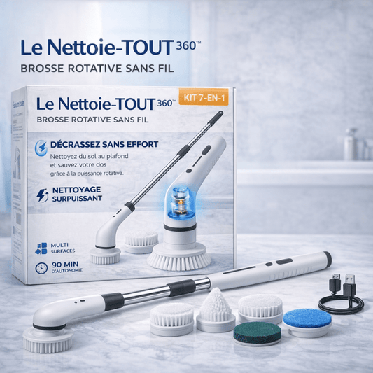 Le Nettoie - TOUT 360™ : Kit Brosse Électrique Surpuissante (7 - en - 1) - ttoutoupad