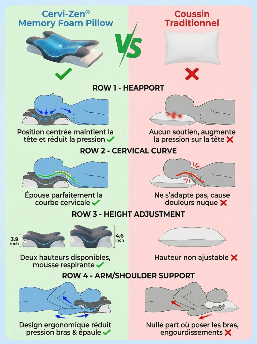 Oreiller Ergonomique Cervi - Zen™ - Cervi - Zen™