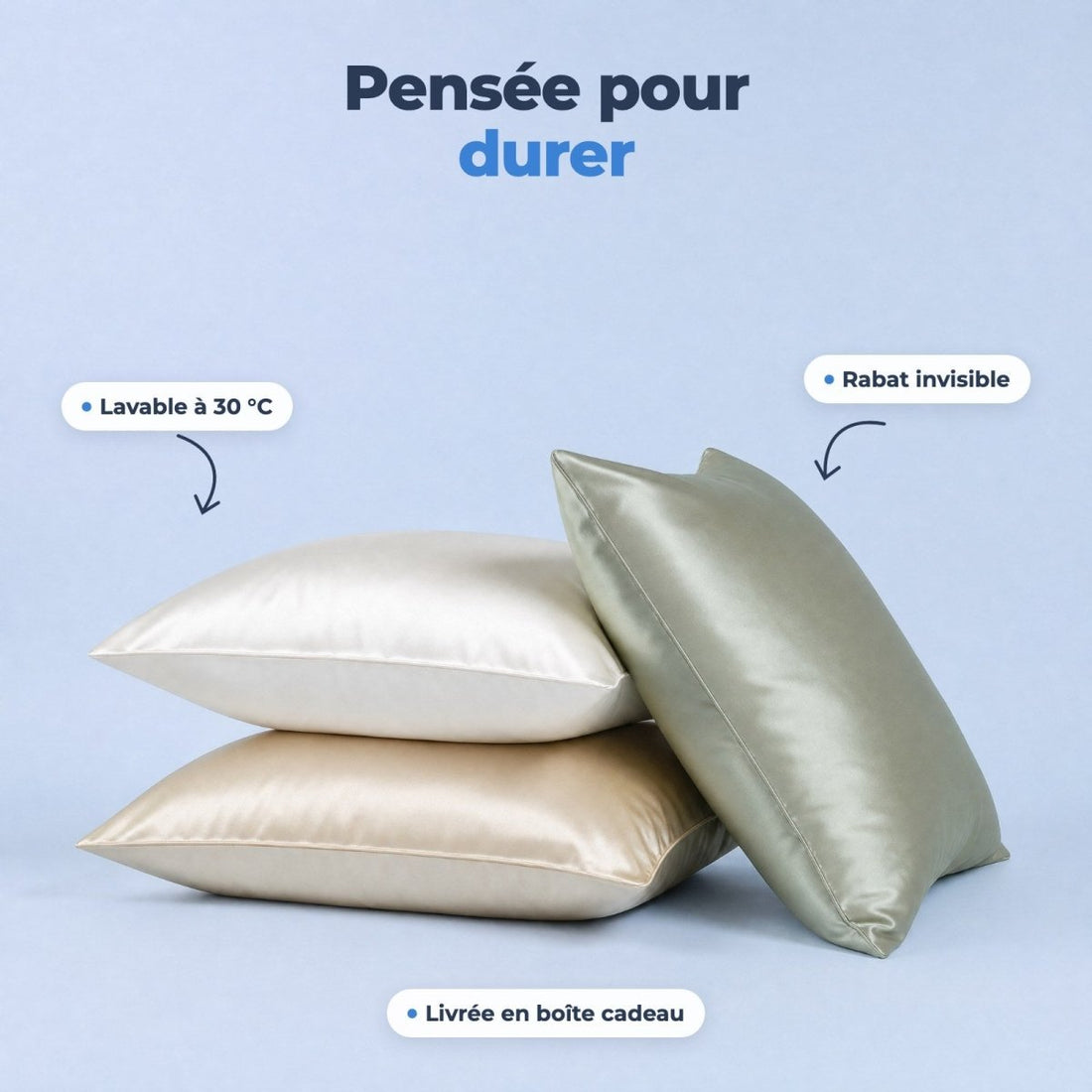 Taie en soie de mûrier Cervi-Zen™ — 22 momme - Cervi-Zen™